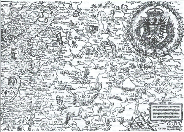 Карта Каспара Вопеля XVI в.